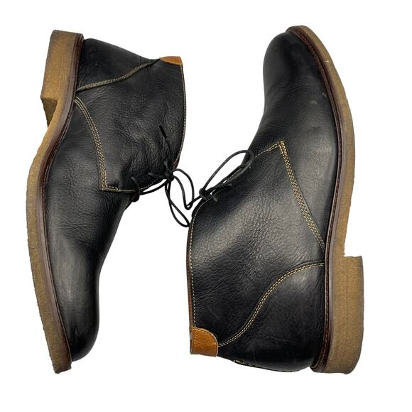 Johnston Murphy Mens Chukka Boots 14 Copeland Black Sheepskin Leather 25-2021 - Picture 5 of 11